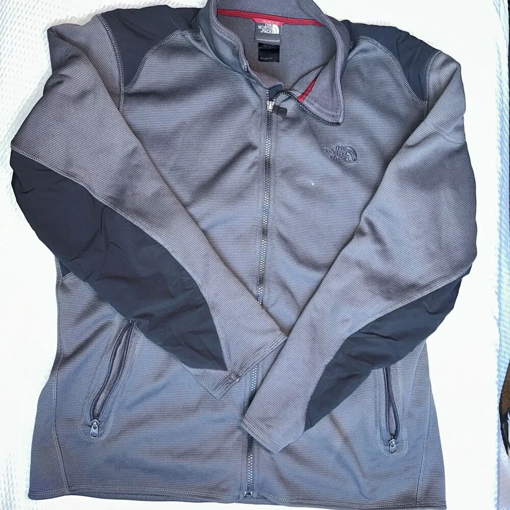 The North Face Mens Zipper Jacket Size Large Gray And Black